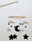 Black & White Moon Baby Mobile | Monochrome Nursery Mobile
