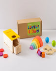 - Montessori Baby Box 5-in-1 Wooden Toy Set | Sensory & Fine Motor Educational Toys for Babies 6+ Months Baby Stork Gifting