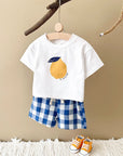 - Lemon Gingham Baby Set – 2 Piece Outfit | Blue Baby Stork