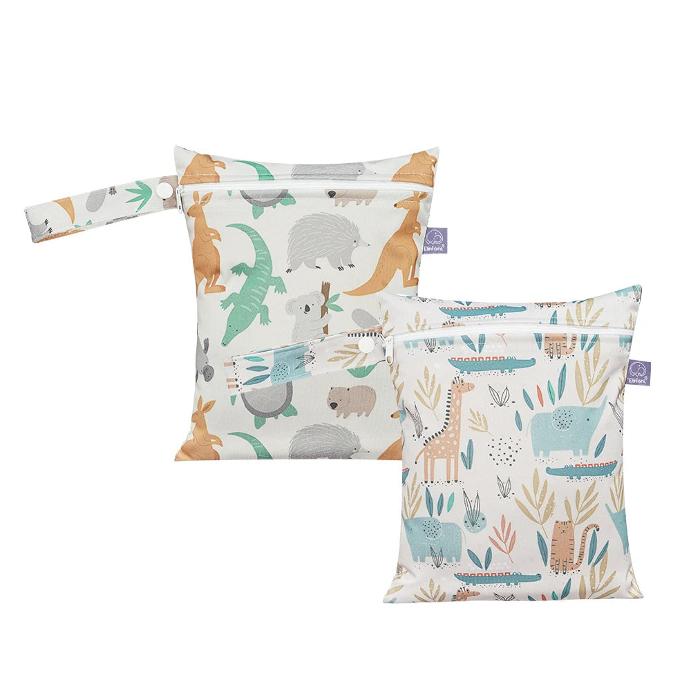 8 - 2pcs Waterproof Mini Storage Bag | Wet Dry Diaper Pouch | 18x25cm Baby Stork