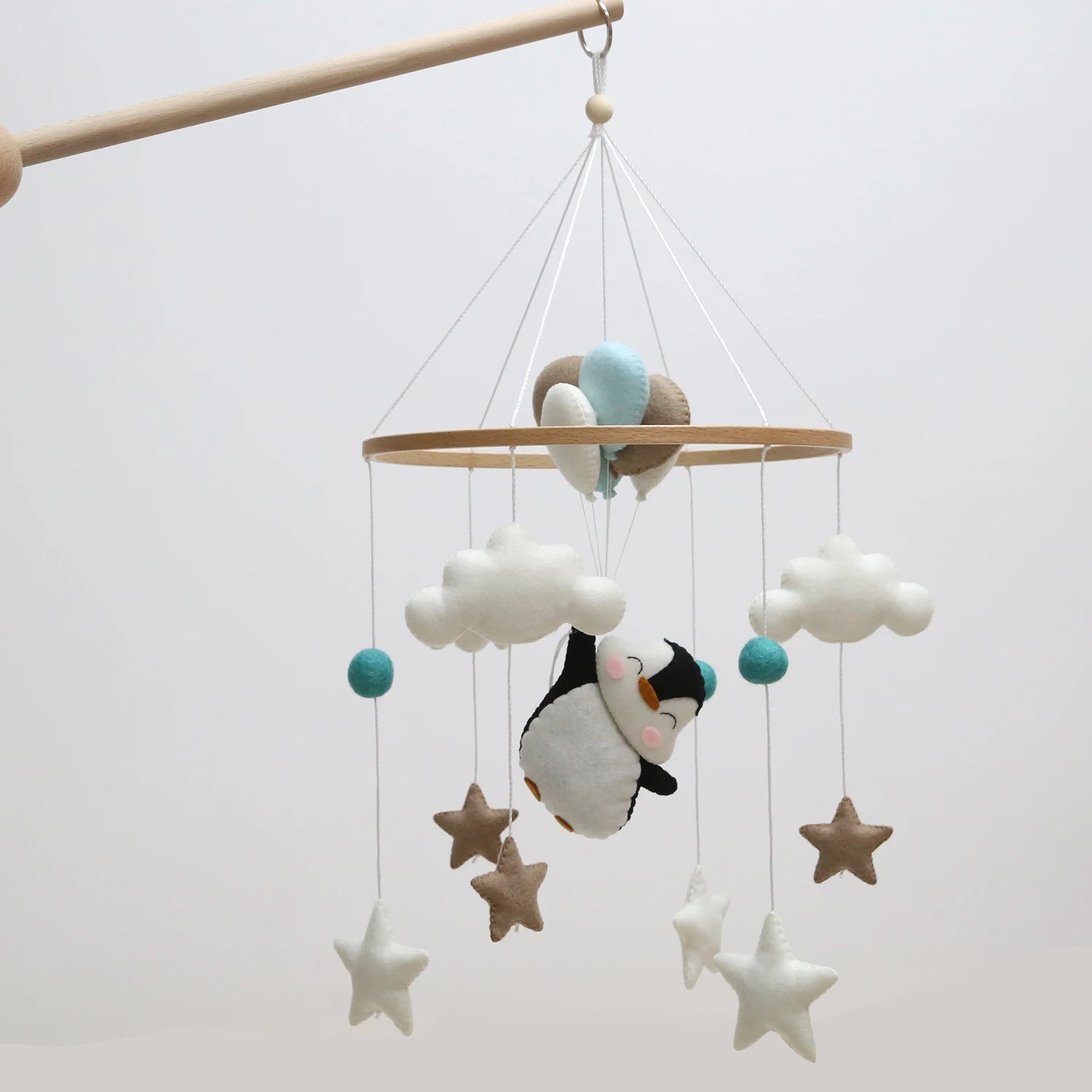 Penguin Baby Mobile with Balloons | Blue Nursery Mobile Decor