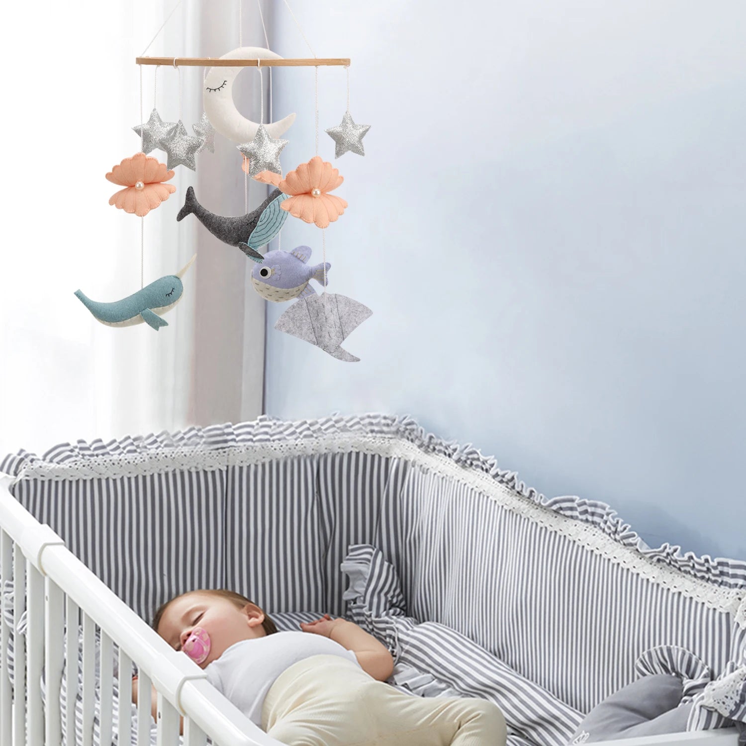 Under the Sea Baby Mobile | Ocean Nursery Mobile with Whale, Narwhal &amp; Seashells