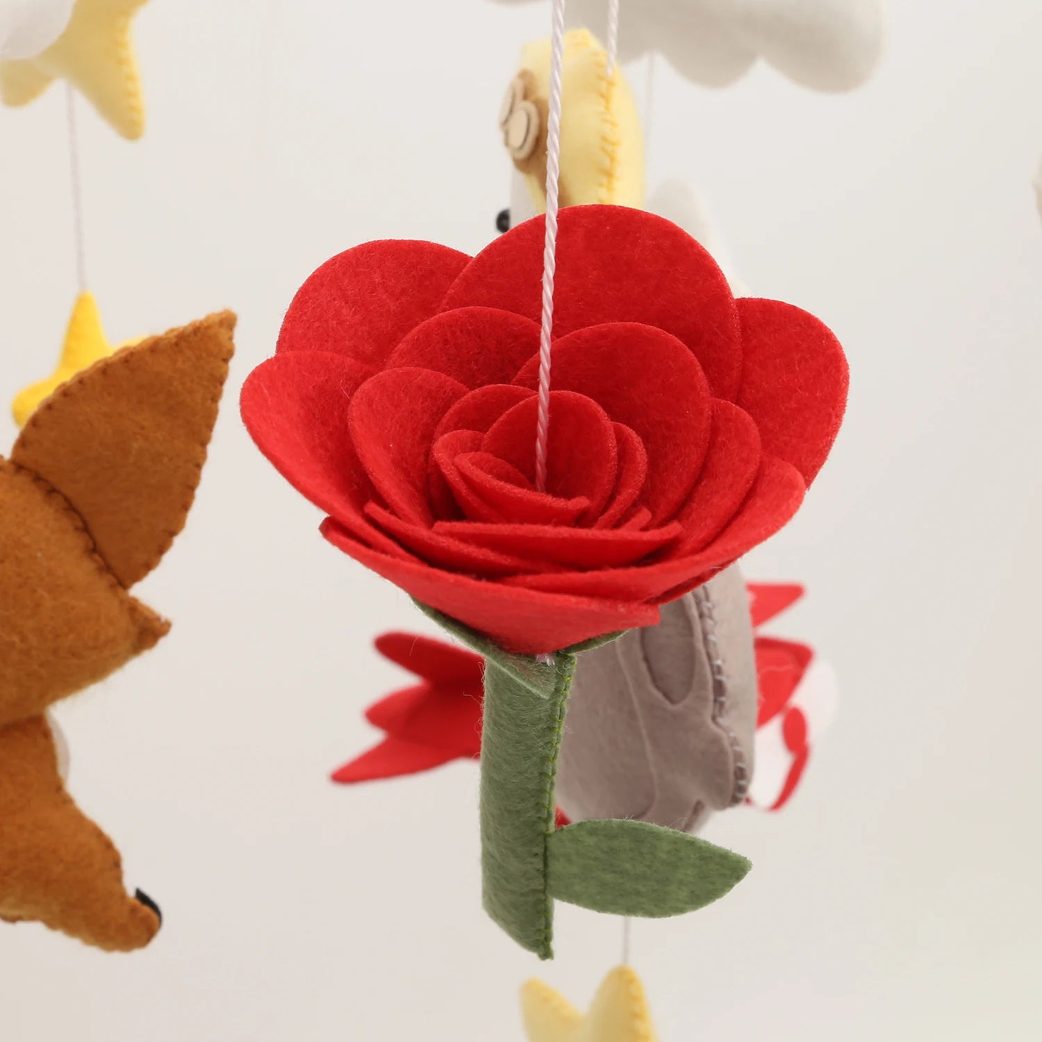 - Little Prince & Friends Felt Baby Mobile – Nursery Cot Mobile Baby Stork Baby Mobile