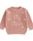 Pink - Big Sister Embroidered Knit Sweater Baby Stork