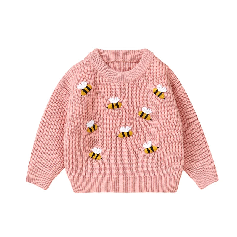 Pink - Busy Bee Knit Jumper Baby Stork