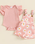 - Daisy Delight Suspender Shorts Set Baby Stork