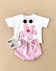 - Good Vibes Flower 2 Piece Set – Cotton Tee & Shorts Baby Stork