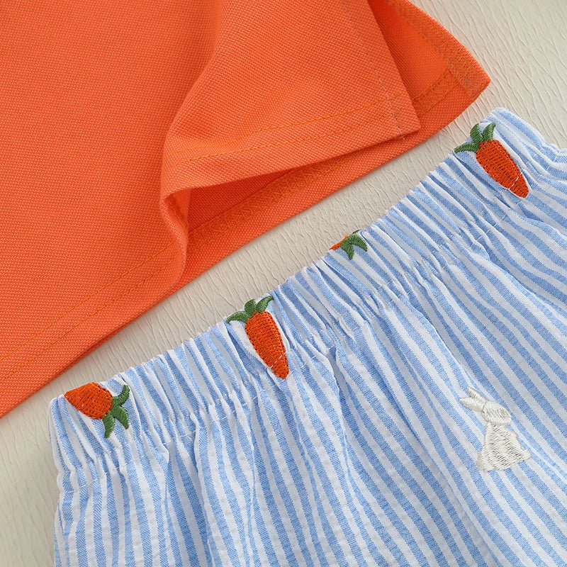 - Bunny & Carrot Embroidered Two-Piece Set Baby Stork