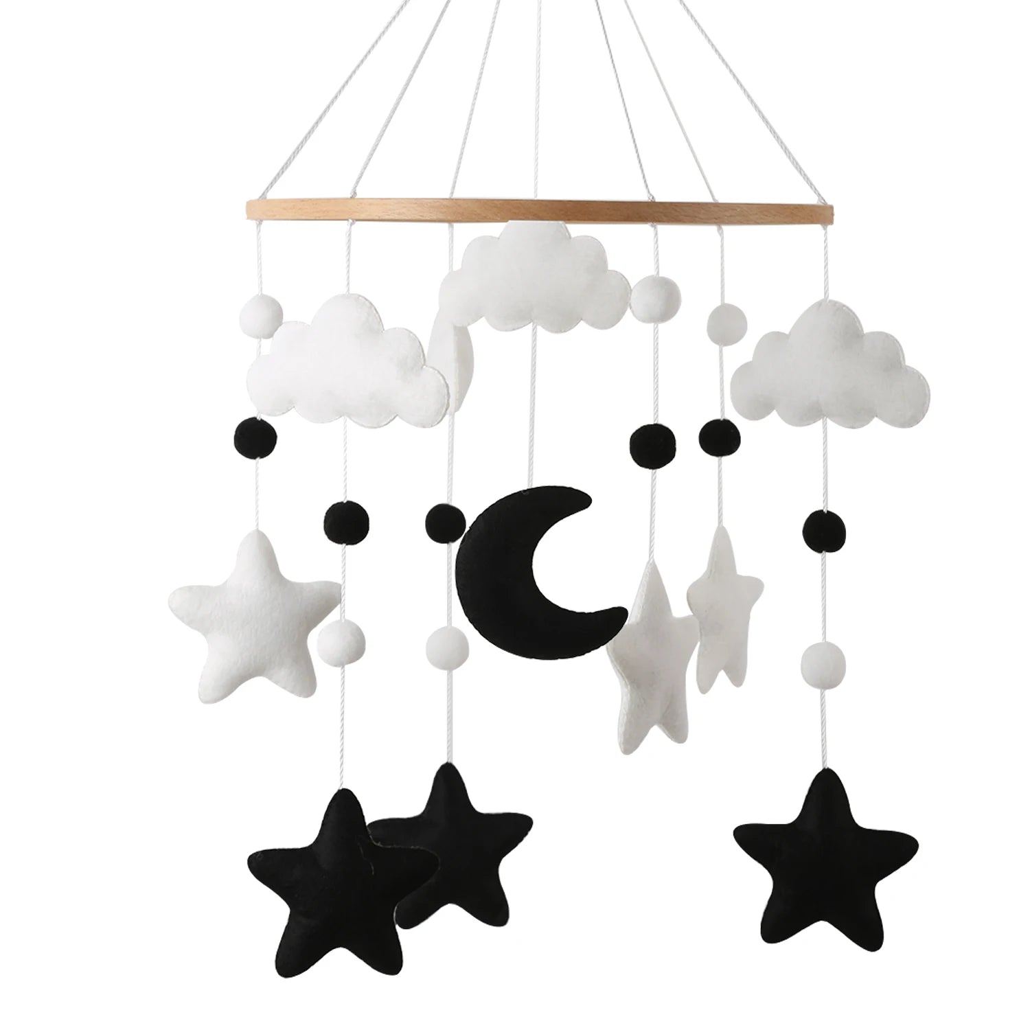 Black &amp; White Moon Baby Mobile | Monochrome Nursery Mobile