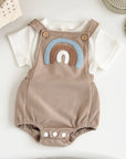 12-18M - Rainbow Waffle Romper Set – 2 Piece Outfit Baby Stork