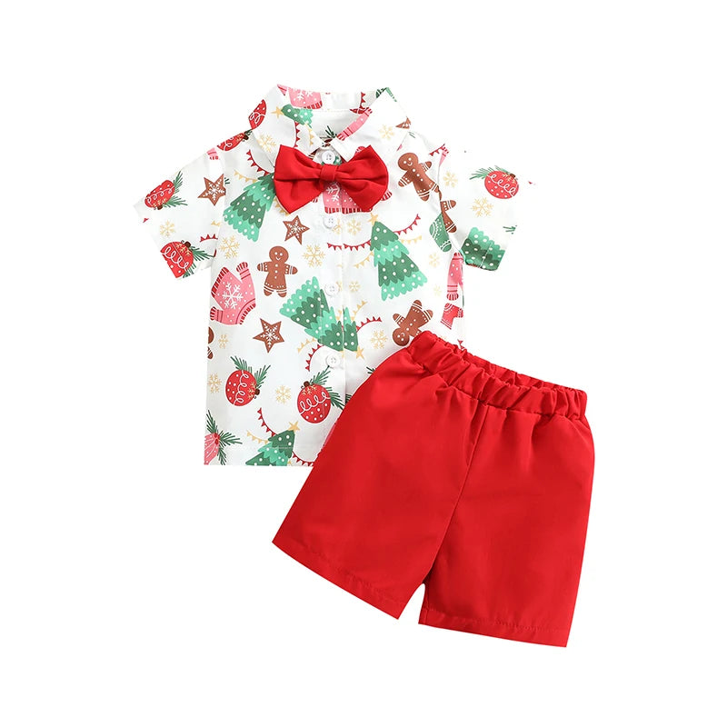 Christmas Shirt, Bow Tie &amp; Shorts Set