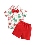 Christmas Shirt, Bow Tie & Shorts Set