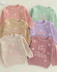 - Big Sister Embroidered Knit Sweater Baby Stork