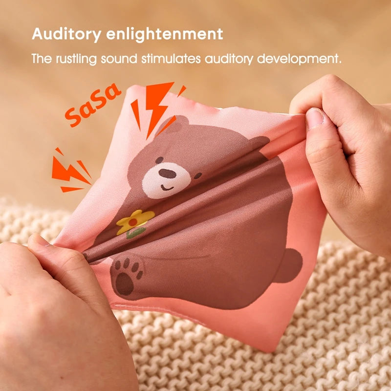 - Montessori Sensory Magic Tissue Box Toy – Soft Fabric Crinkle Tissue Sensory Set for Babies & Toddlers Baby Stork