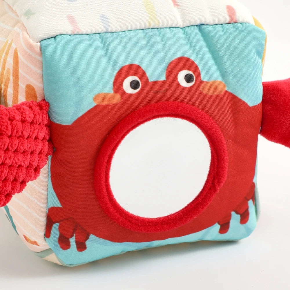 - Under the Sea Sensory Tissue Box Toy with Wooden Teether | Montessori Baby Activity Cube Baby Stork