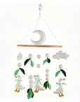 - Goose & Leaves Felt Cot Mobile - Green & Cream AE