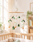 - Goose & Leaves Felt Cot Mobile - Green & Cream AE