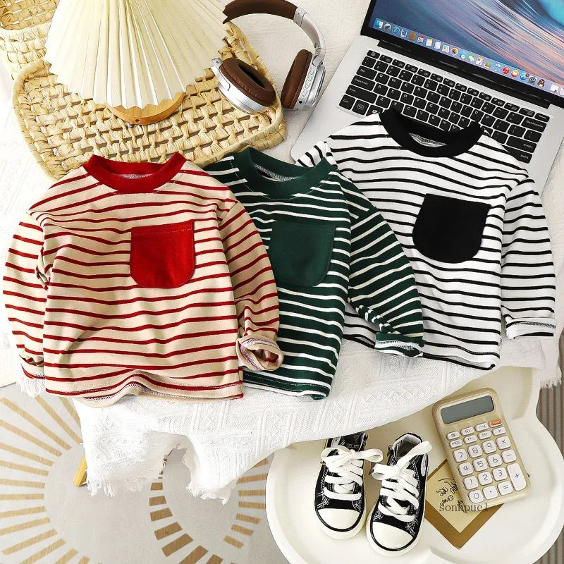 - Classic Stripe Long Sleeve Tee – 3 Colours Baby Stork
