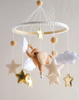 - Handmade Baby Elephant Crib Mobile | Soft Felt & Natural Wood | Nursery Decor Baby Stork Baby Mobile