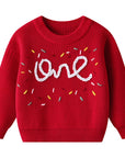 One Birthday Embroidered Knit Sweater | Six Colours