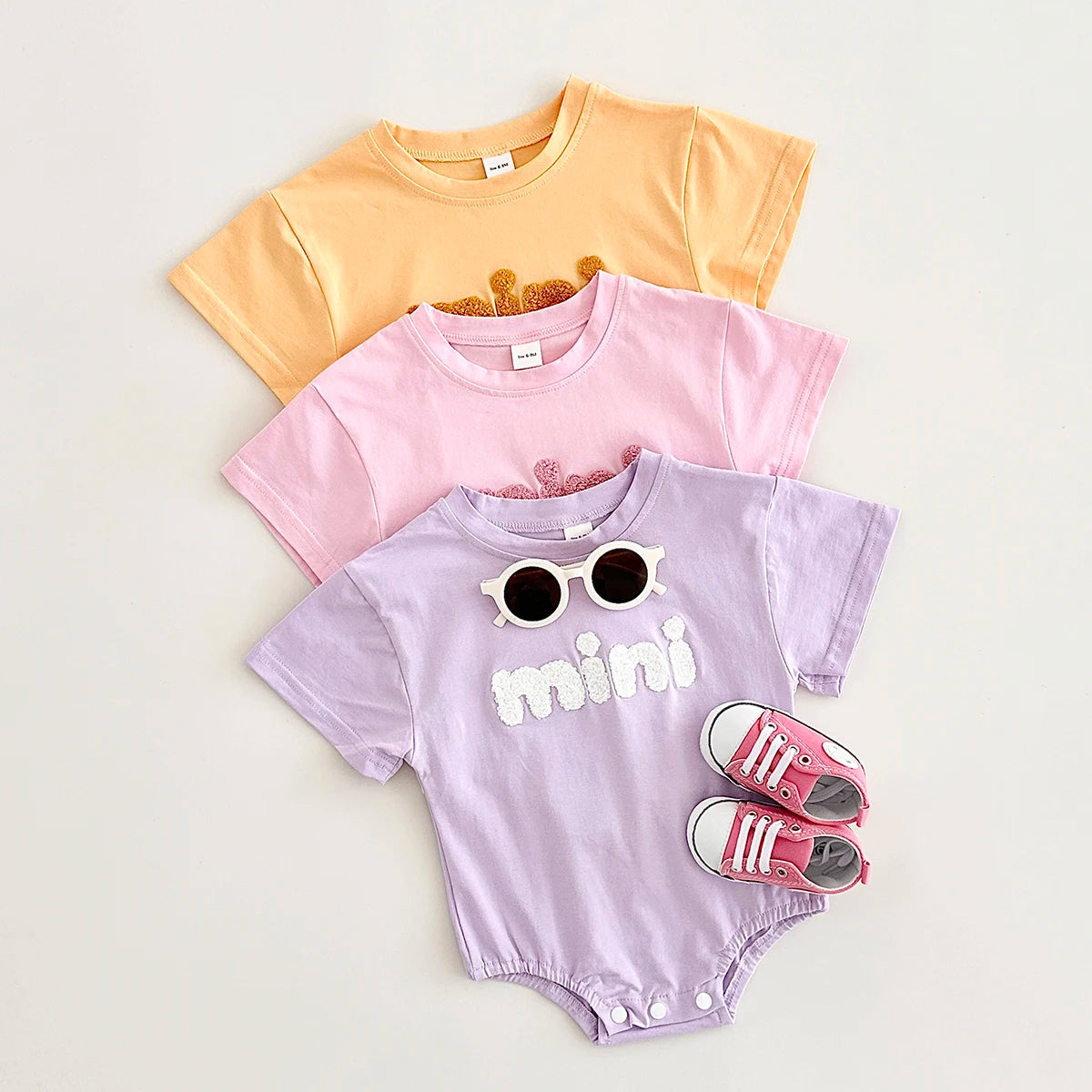 - Mini Textured Baby Romper – Soft Cotton Blend Bodysuit Baby Stork