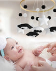 - High Contrast Black & White Baby Mobile – Sensory Newborn Nursery Cot Mobile Baby Stork Baby Mobile