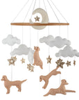 - Golden Retriever Felt Cot Mobile - Tan & Cream AE