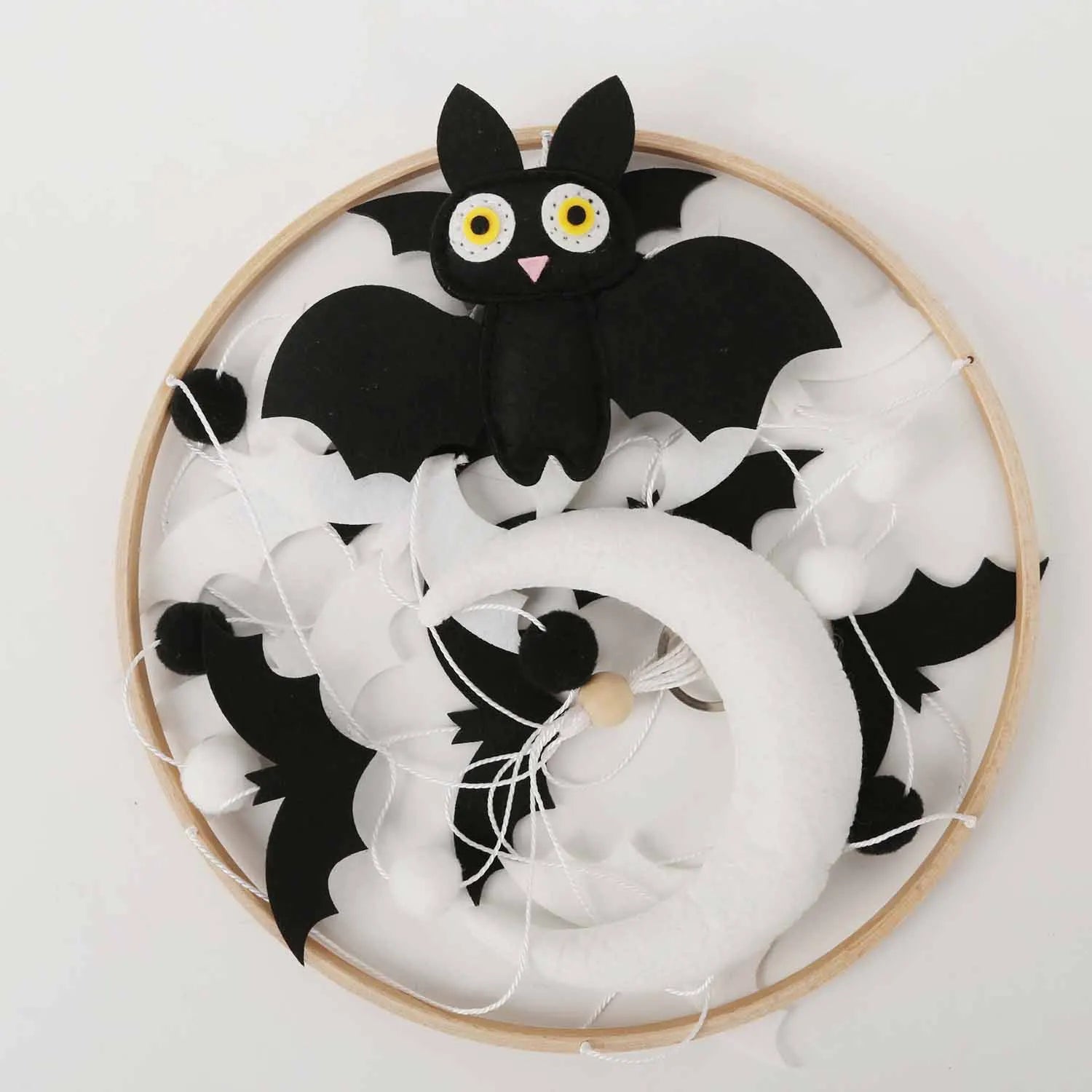 Bat Baby Mobile | Black &amp; White Moon Nursery Mobile