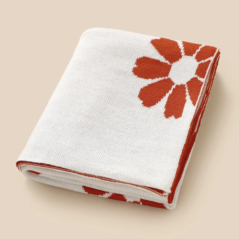 - Super Soft Baby Blanket – Daisy Floral (90×70 cm) | Acrylic Knit Baby Stork