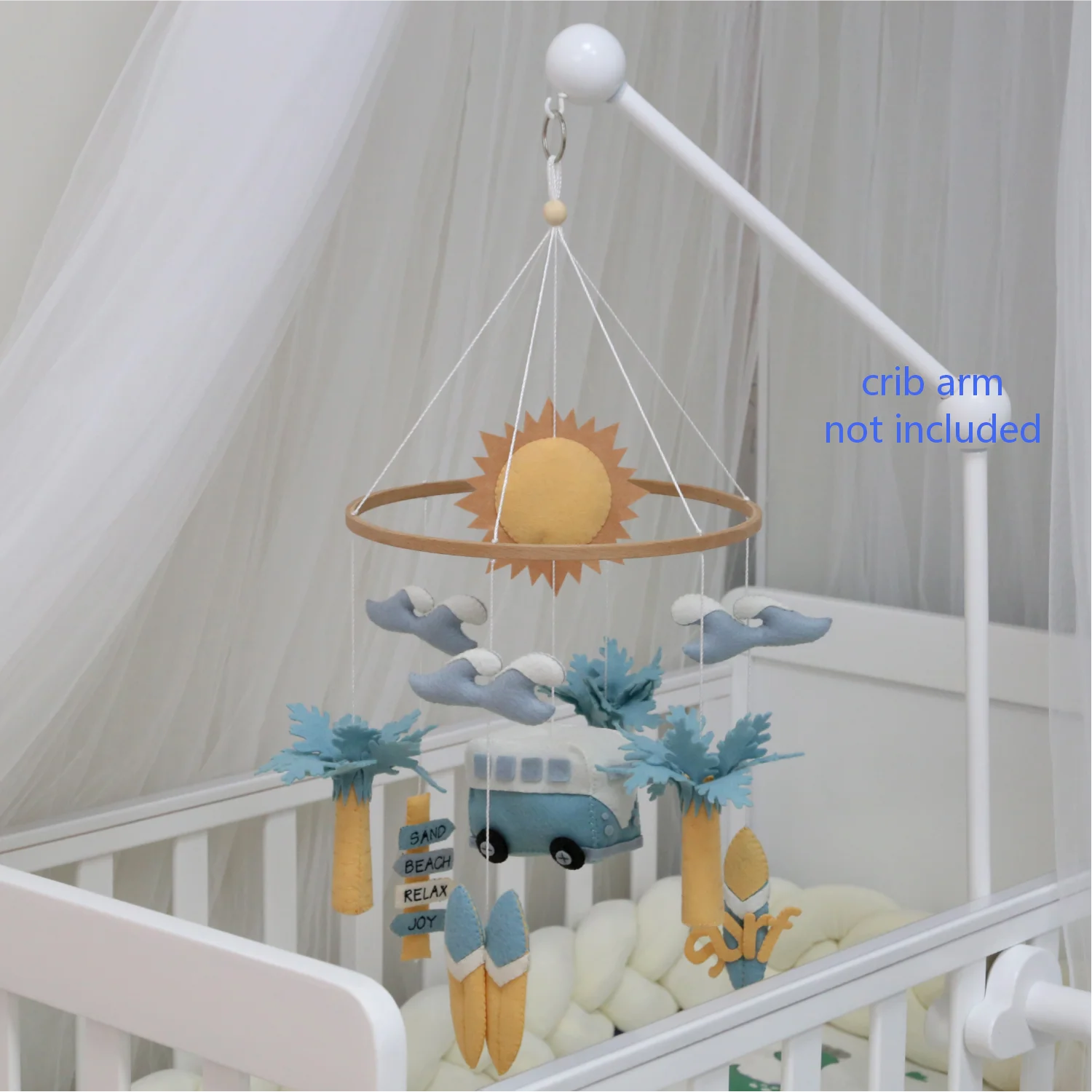 Surf Baby Mobile | Beach &amp; Ocean Nursery Mobile with Kombi Van and Surfboards