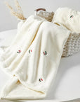 Polar Fleece Blanket with Embroidered Motifs | 125 × 90cm