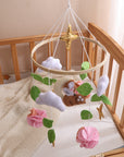 - Floral Deer Baby Mobile – Handmade Felt Cot Mobile with Flowers & Stars Baby Stork