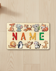 - Personalised Wooden Name Puzzle Board | Animal-Themed Montessori Learning Toy Baby Stork