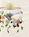 - Australian Animal Baby Mobile – Koala, Kangaroo, Platypus & Cockatoo | Felt Nursery Mobile with Natural Leaves & Wooden Beads Baby Stork Baby Mobile