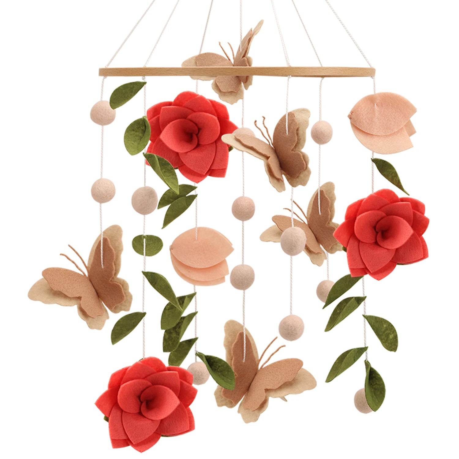 🌸 Floral Butterfly Baby Mobile – Handcrafted Flower &amp; Butterfly Nursery Decor