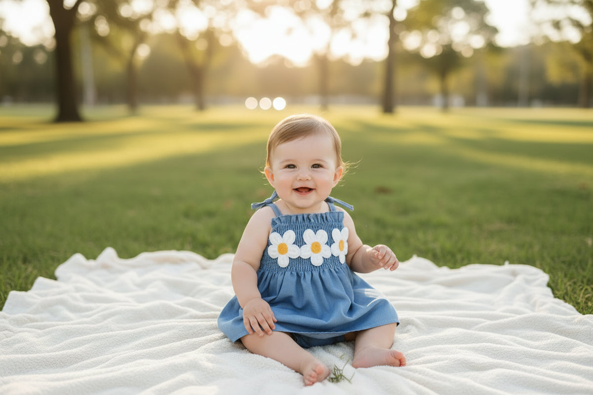 - Daisy Denim Two-Piece Set Baby Stork