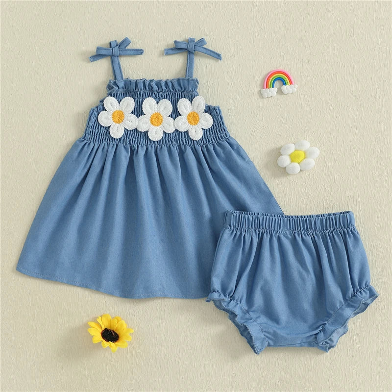 - Daisy Denim Two-Piece Set Baby Stork