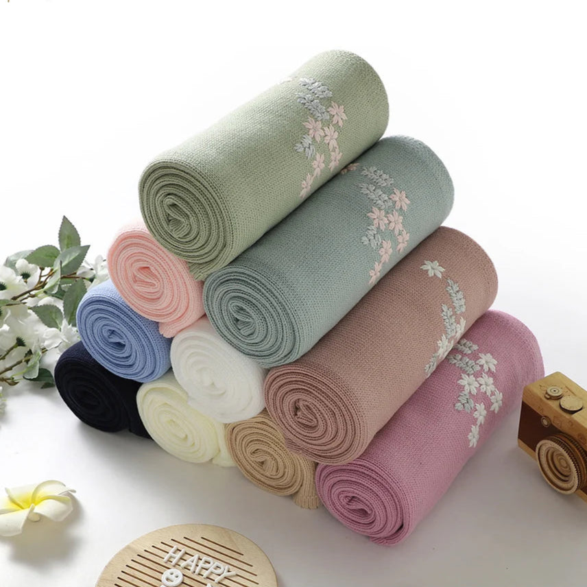 - Floral Embroidered Baby Blanket – 90 × 70 cm | Ultra-Soft | 6 Elegant Colours Baby Stork