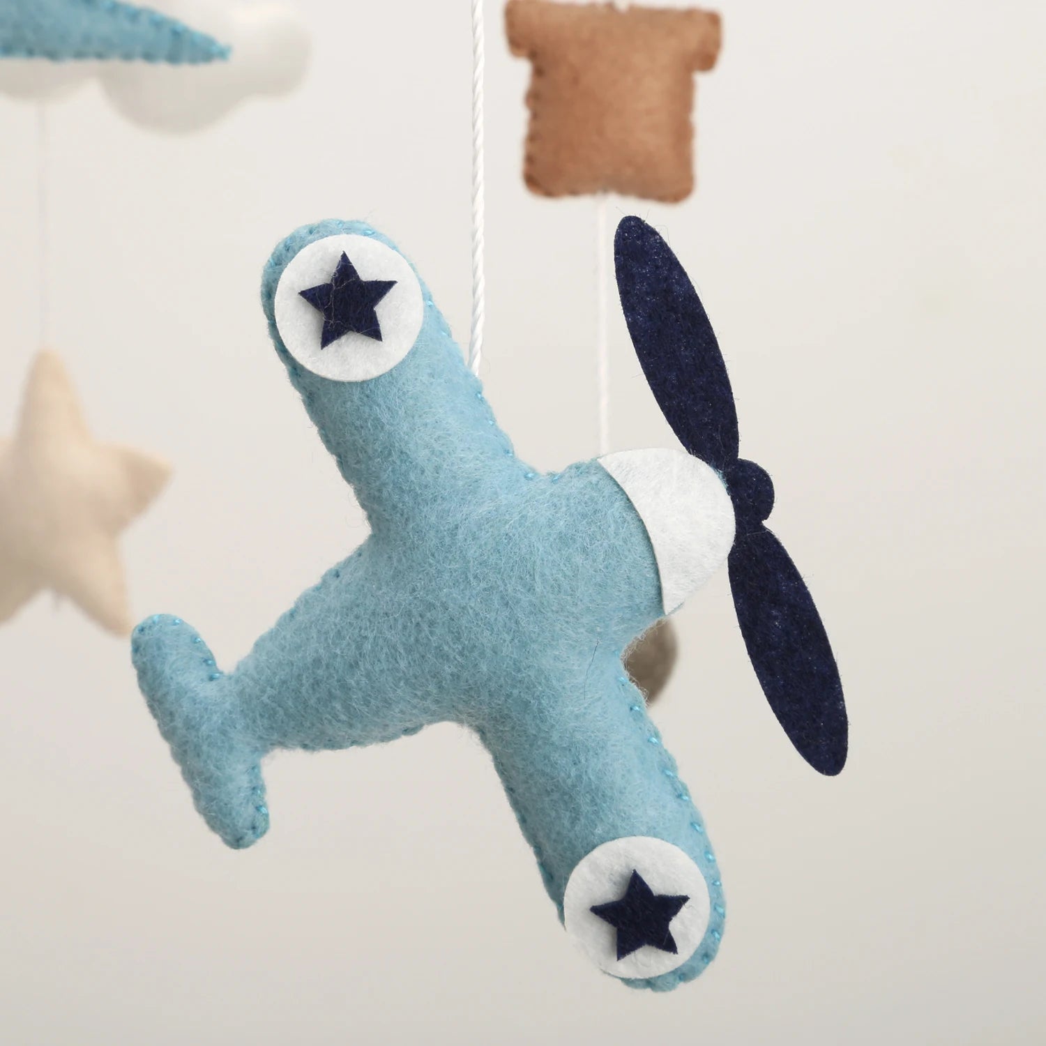 - Hot Air Balloon & Airplane Felt Baby Mobile Baby Stork