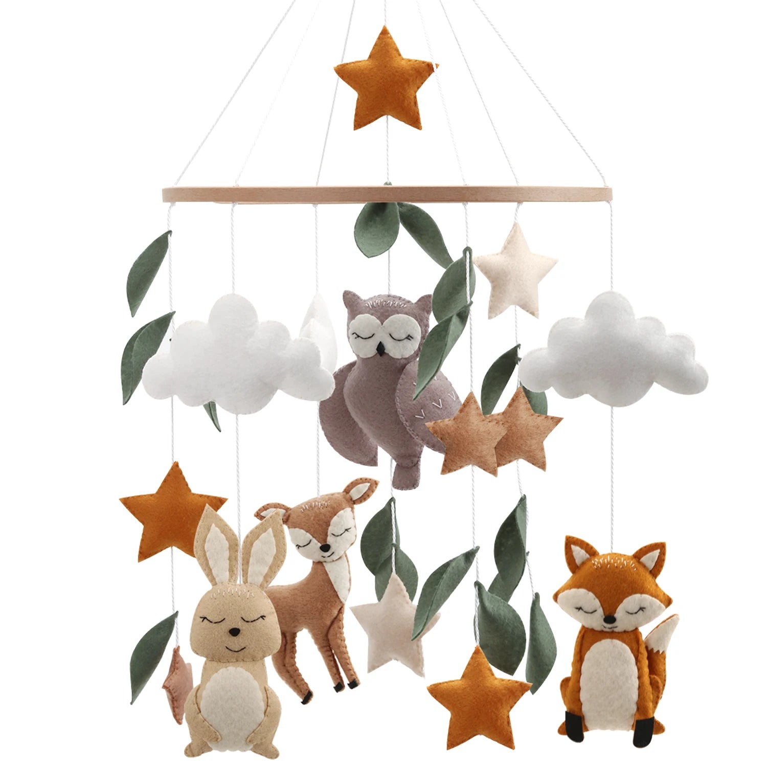 🌲 Woodland Baby Mobile – Forest Animal Crib Mobile for Neutral Nursery