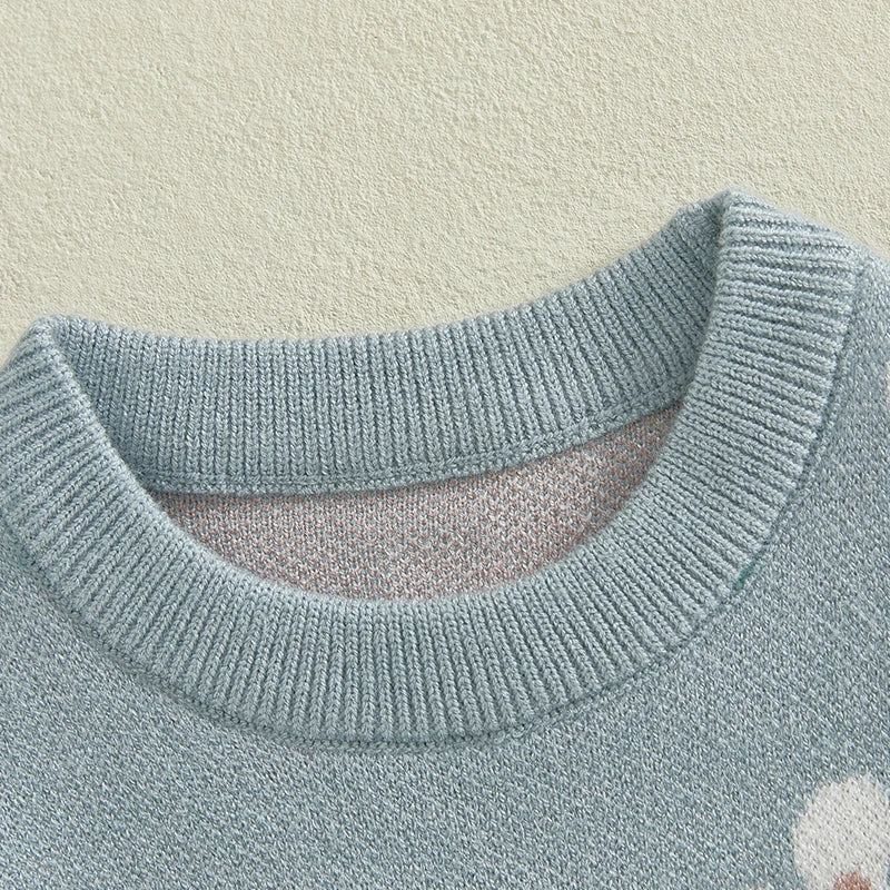 - Blue Blossom Knit Set Baby Stork