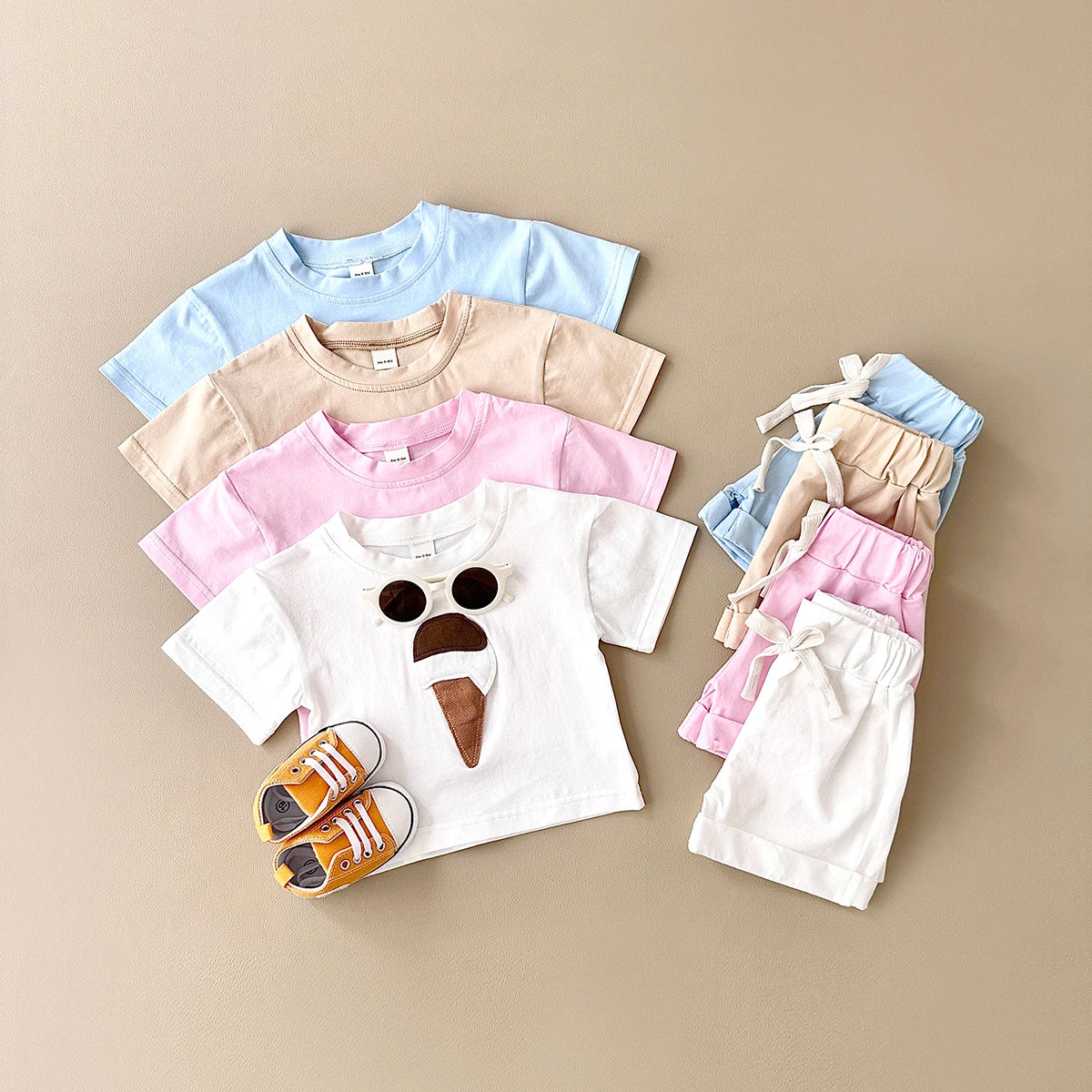 - Ice Cream 2 Piece Set – Cotton Tee & Shorts Baby Stork