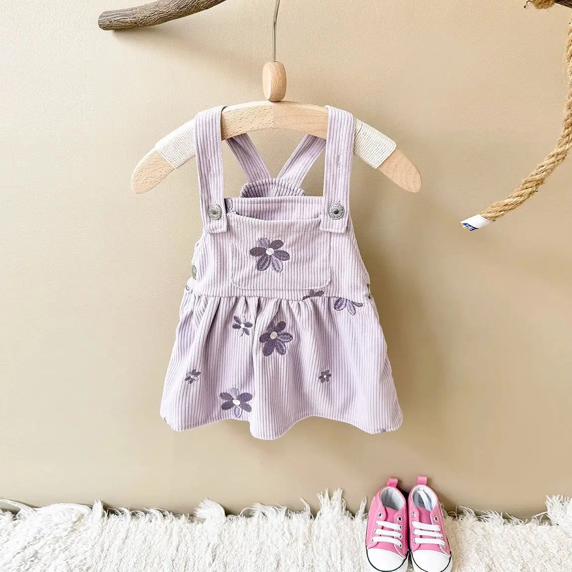 Floral Corduroy Baby &amp; Toddler Pinafore Dress