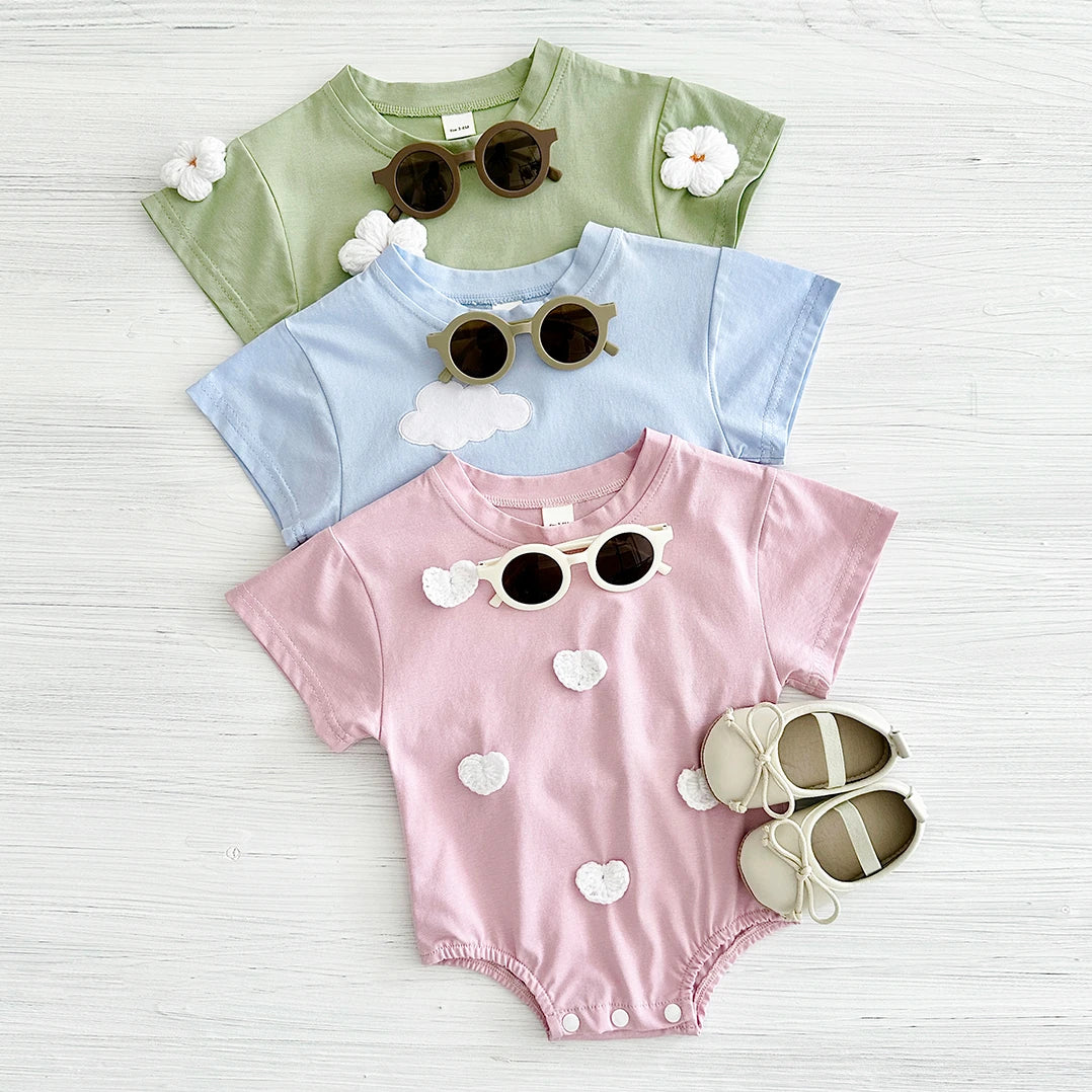 Heart, Cloud &amp; Flower Baby Bodysuit