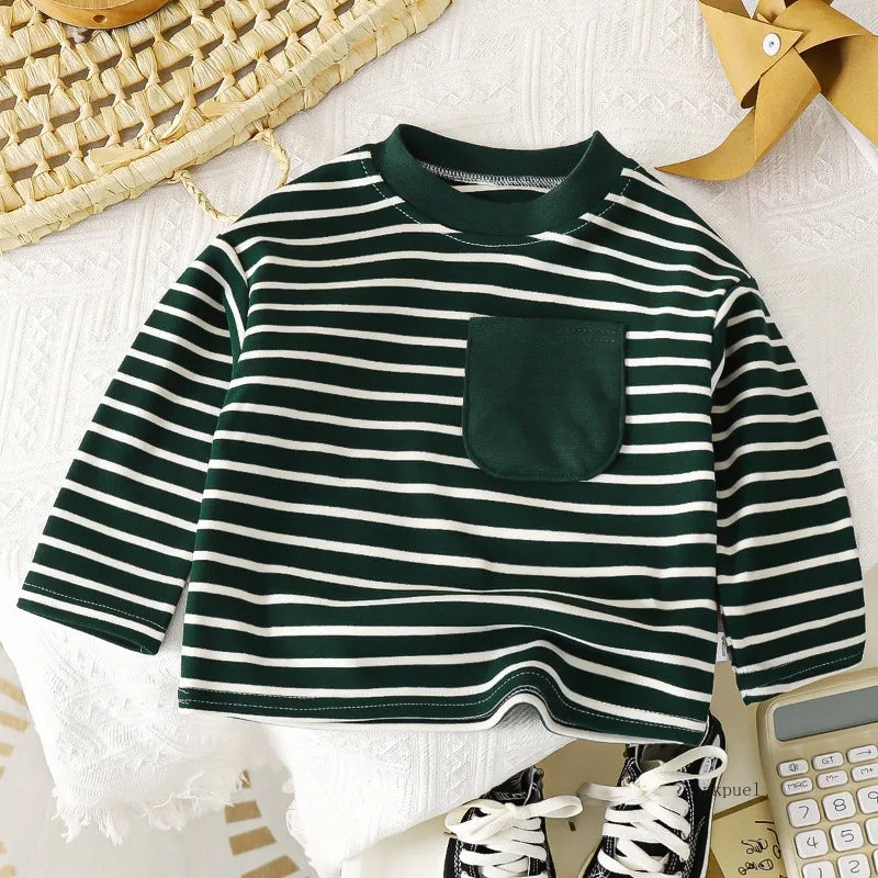 - Classic Stripe Long Sleeve Tee – 3 Colours Baby Stork