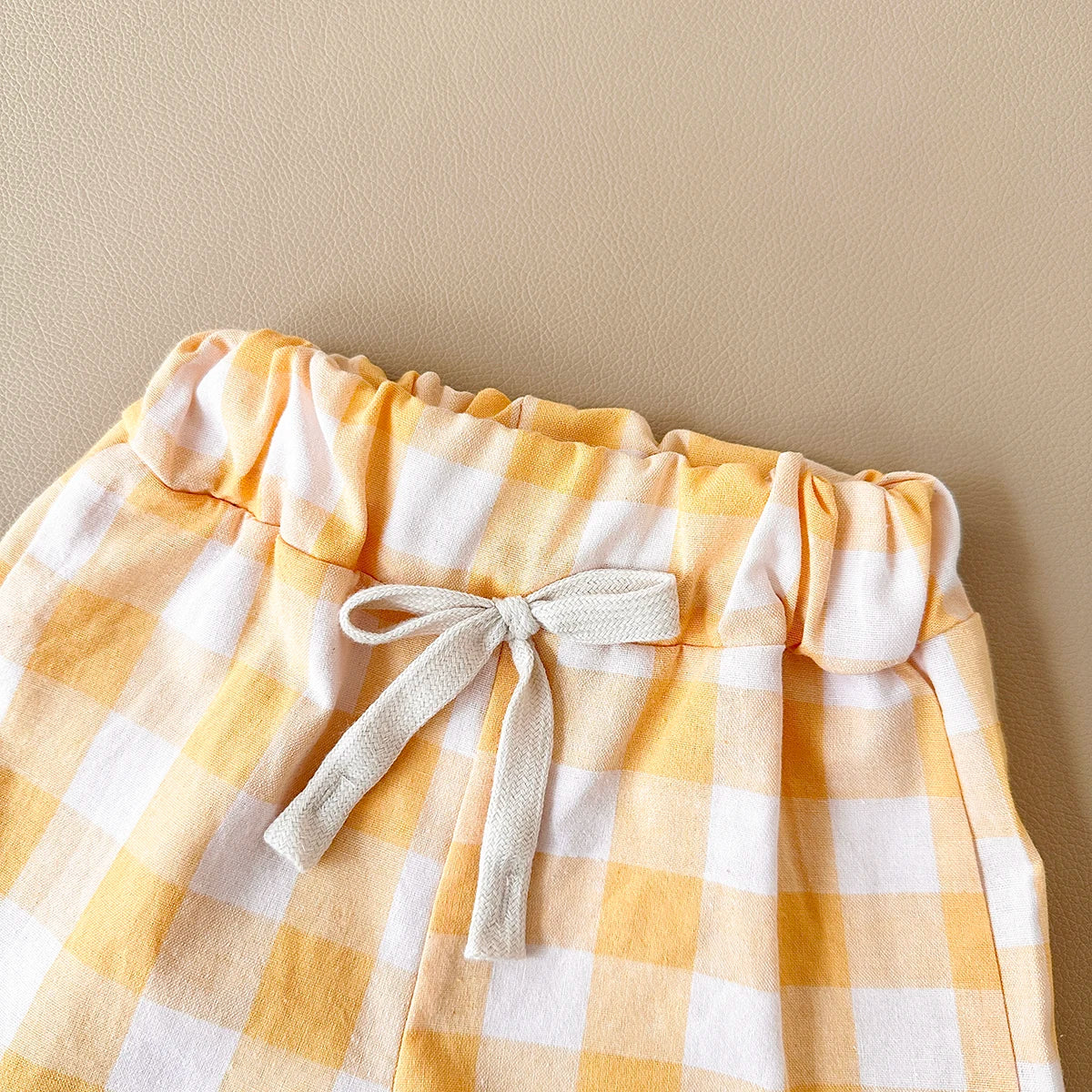 - Lemon Gingham Baby Set – 2 Piece Outfit | Yellow Baby Stork