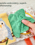 - Soft Sensory Baby Cloth Book with 3D Animals, Mirror & Textures – Montessori Early Learning Toy Baby Stork