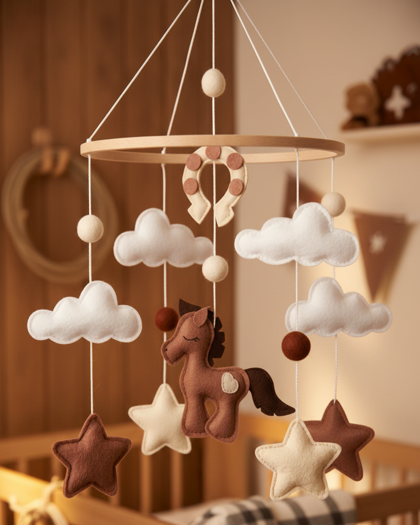 Horse Baby Mobile | Cowboy Nursery Mobile Decor