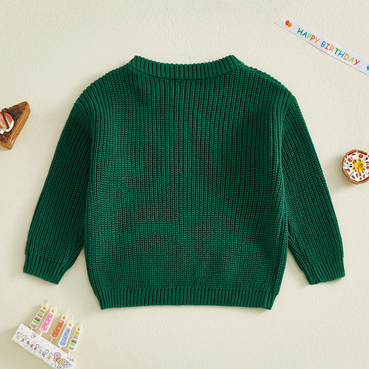 Two Birthday Lion Knit Jumper | Green