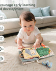 - Soft Sensory Baby Cloth Book with 3D Animals, Mirror & Textures – Montessori Early Learning Toy Baby Stork